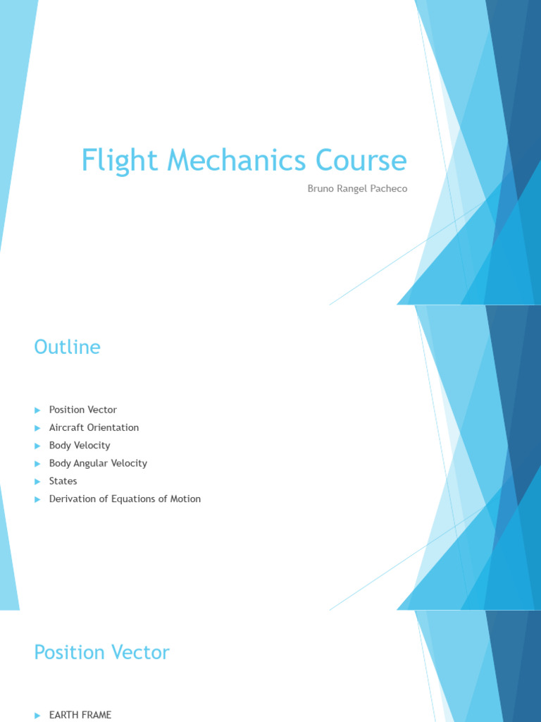 Flight Mechanics Course Overview | PDF | Rotation | Velocity