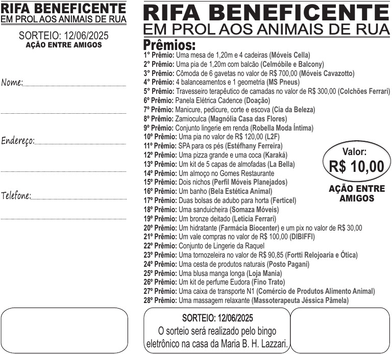 Rifa Beneficente | PDF