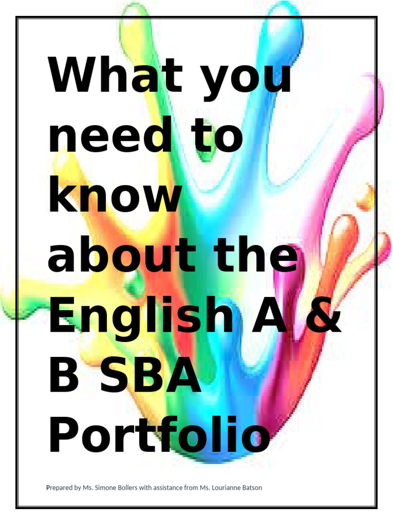 English A & B SBA Portfolio Guide | PDF | Fashion | Books