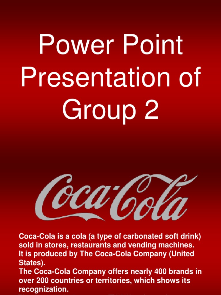 the coca cola company presentation