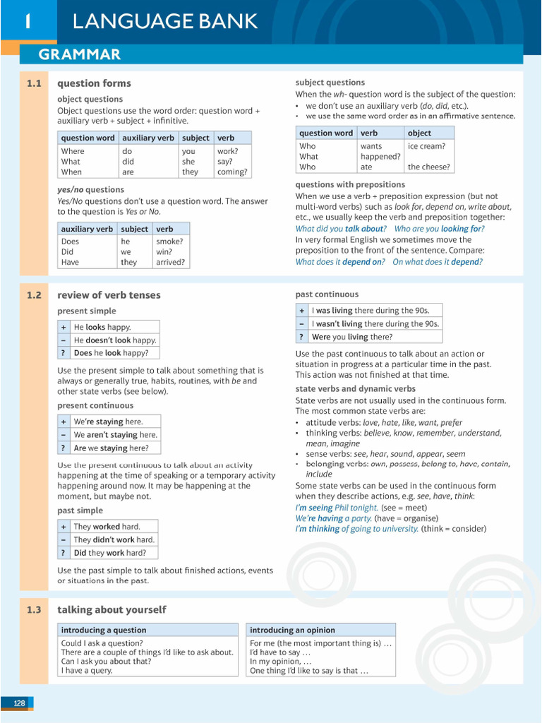 Language Bank I P. 128-129 | PDF