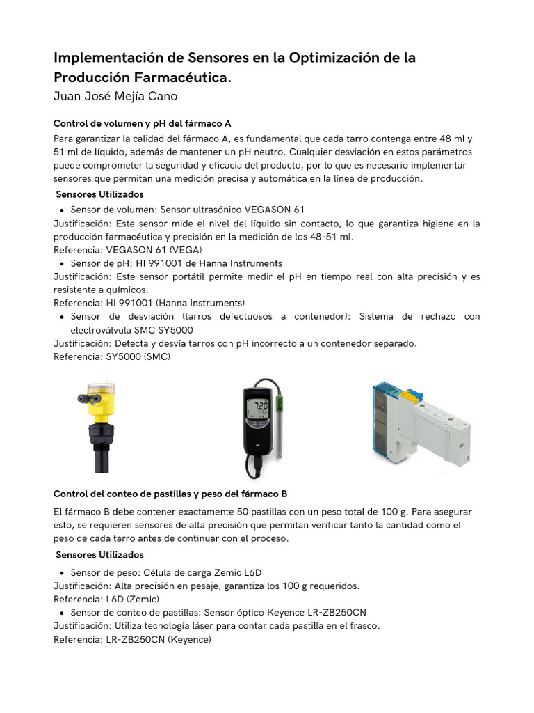 Taller Sensores Juan José Mejía Cano | PDF | Sensor | Identificación de ...