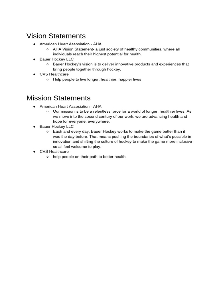 Vision and Mission Statements Overview | PDF