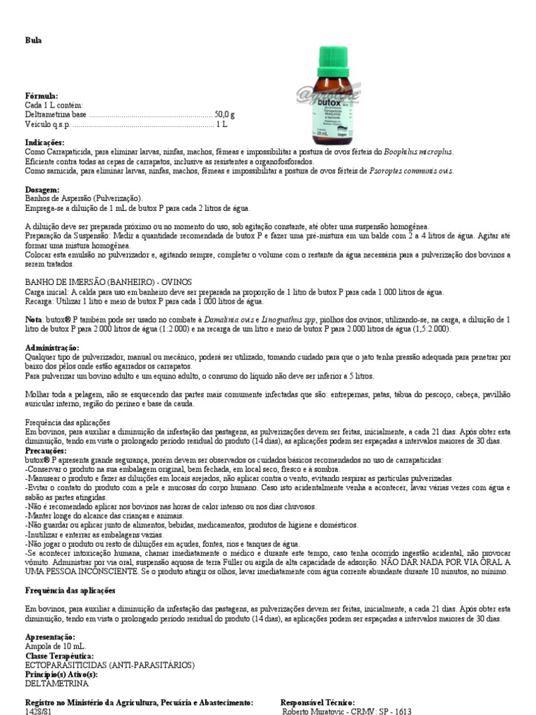 Bula Butox | PDF | Litro | Bem-estar