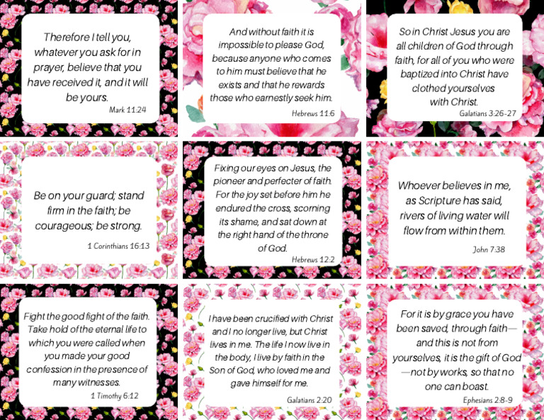 Free Printable Scripture Cards Faith Set 7 | PDF