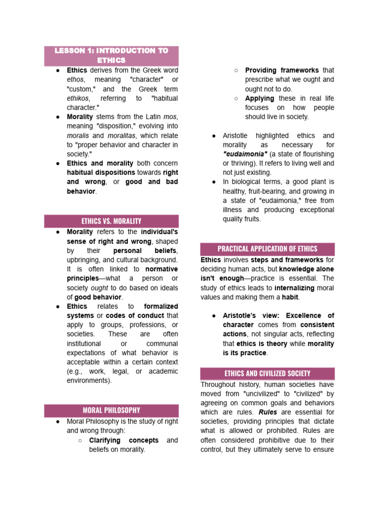 Introduction to Ethics and Morality | PDF | Morality | Free Will
