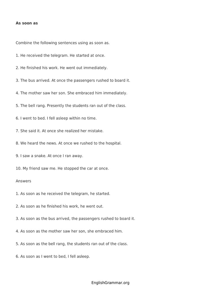 Combine Sentences with 