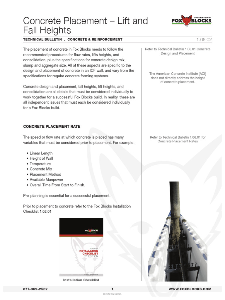 Concrete Placement Guidelines for Fox Blocks | PDF | Concrete | Wall
