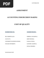 Cost of Quality - 3 September, 2010 - Dr. Paramjit Kaur