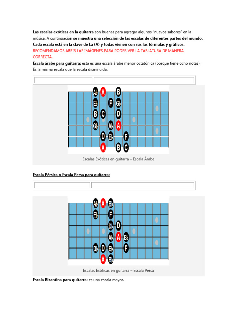 Escalas Exóticas para Guitarra | PDF | Escala (música) | Guitarras