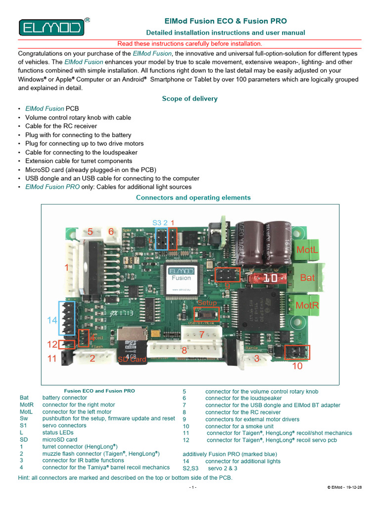ElMod Fusion ECO & PRO Installation Guide | PDF | Electrical Connector ...