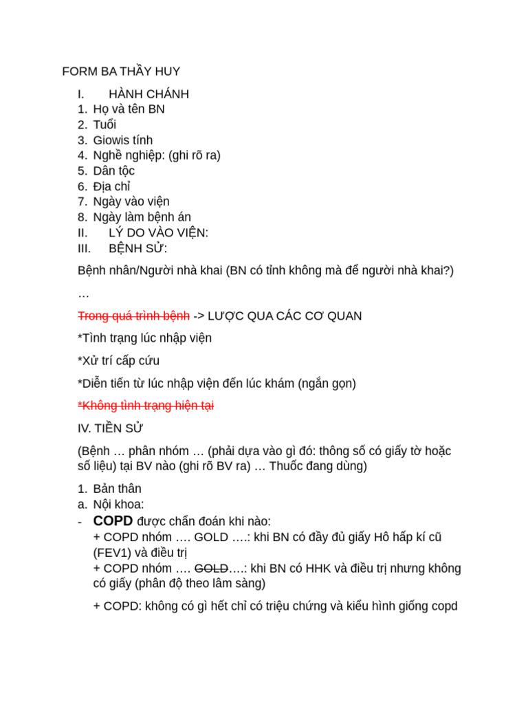 FORM BA THẦY HUY | PDF