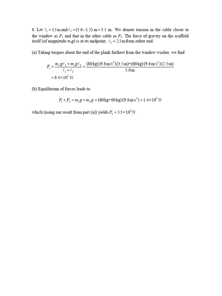 Force and Torque Calculations in Physics | PDF