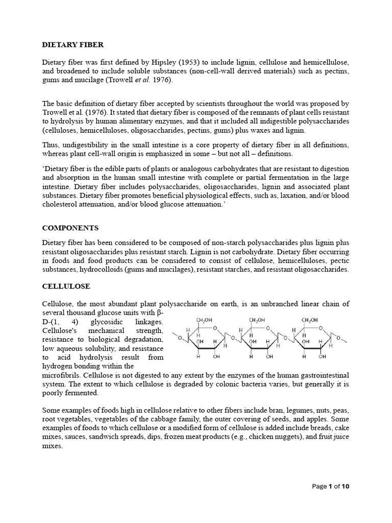 Dietary Fiber - 2nd Year | PDF | Dietary Fiber | Diet & Nutrition