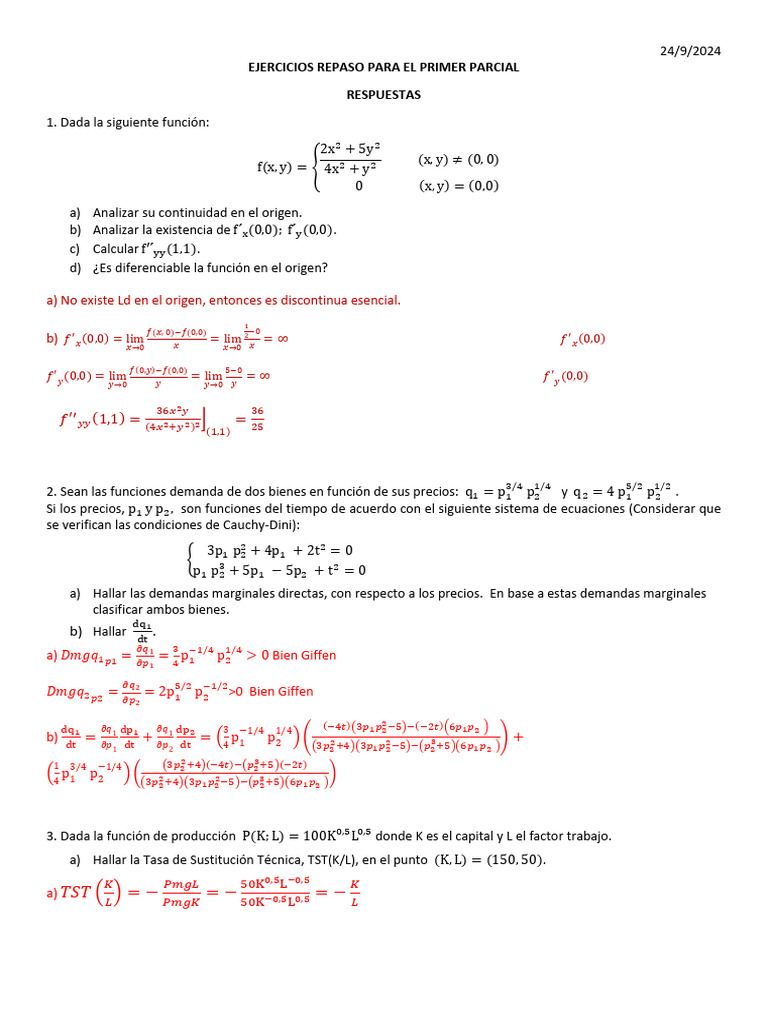 32.ejercicios Repaso para El Primer Parcial Con Respuestas | PDF ...