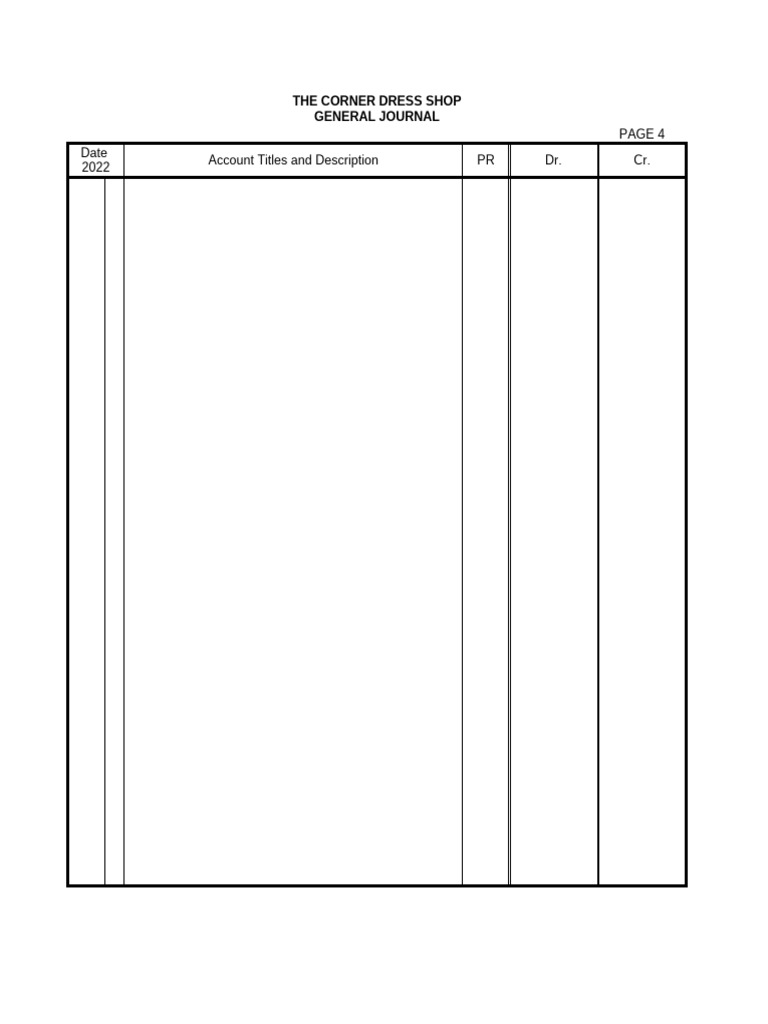Corner Dress Shop Financial Records 2022 | PDF | Debits And Credits ...