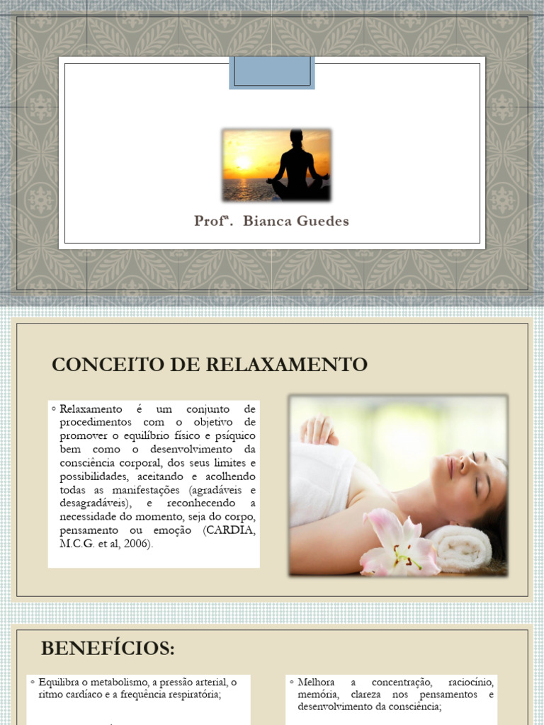 Técnicas de Relaxamento e Benefícios | PDF | Corpo humano | Psicologia