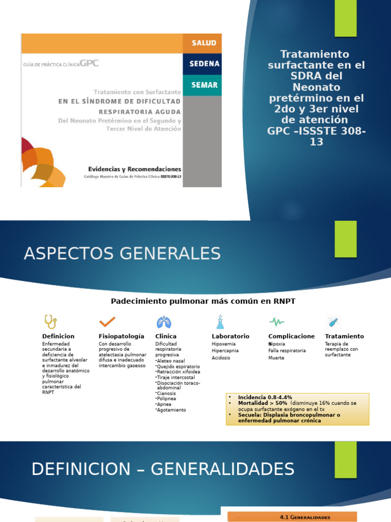 Surfactante en SDRA Neonatal: Tratamiento y Guía | PDF | Tensioactivo ...