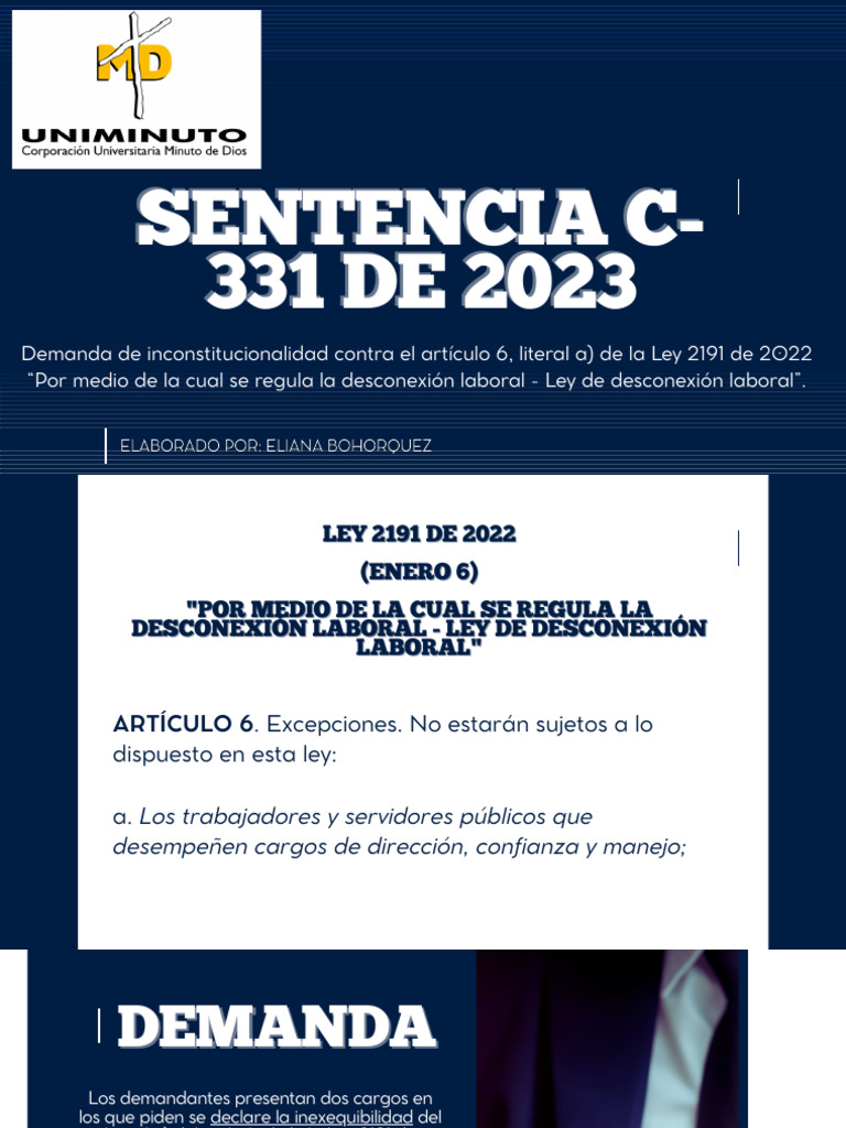 SENTENCIA C - 331 de 2023 | PDF | Derecho laboral | Constitución