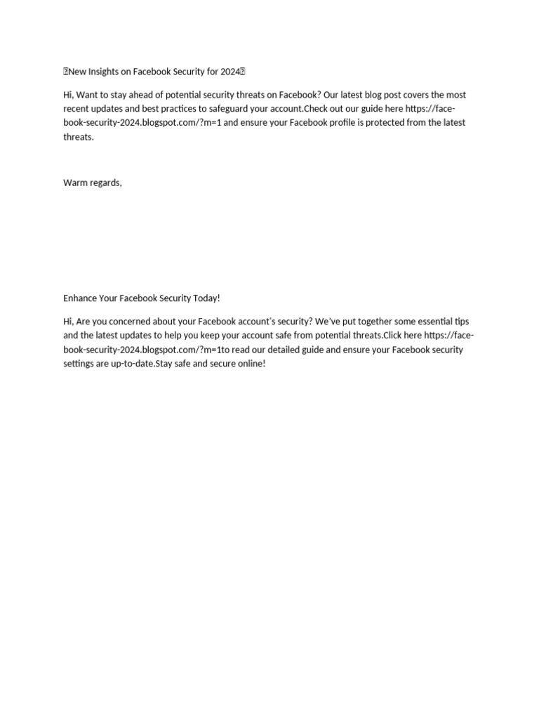 View of Facebook Security Tips for 2024 | PDF