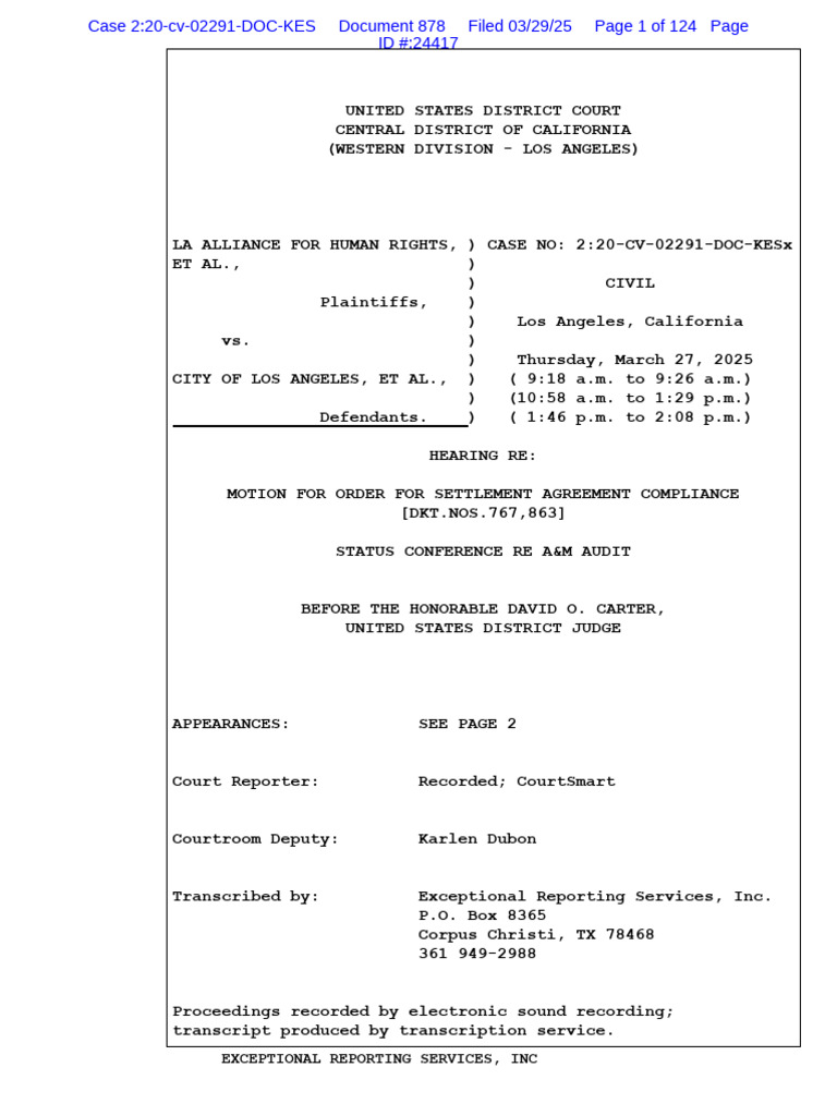 Dkt. 878 Transcript For 3-27-25 Hearing | PDF | United States ...