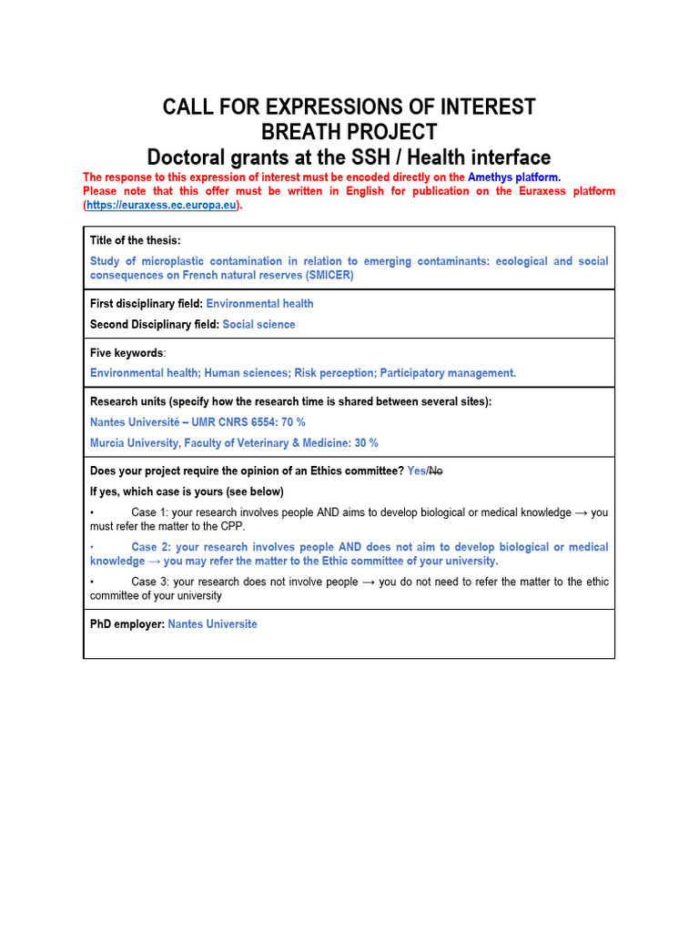 PhD Grants: Microplastic Research Project | PDF | Wetland | Ecology