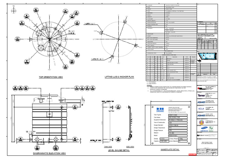 SBS Dosing Tank Outline Drawing | PDF | Gases