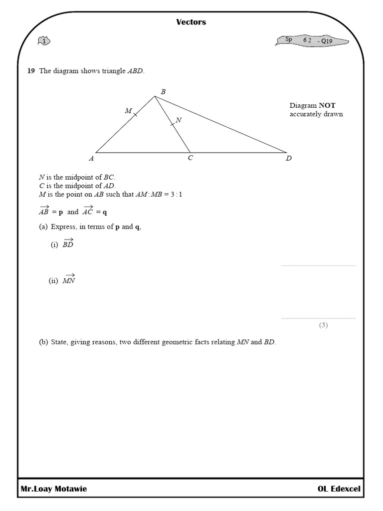 Vector Calculations in Geometry | PDF | Line (Geometry) | Analytic Geometry