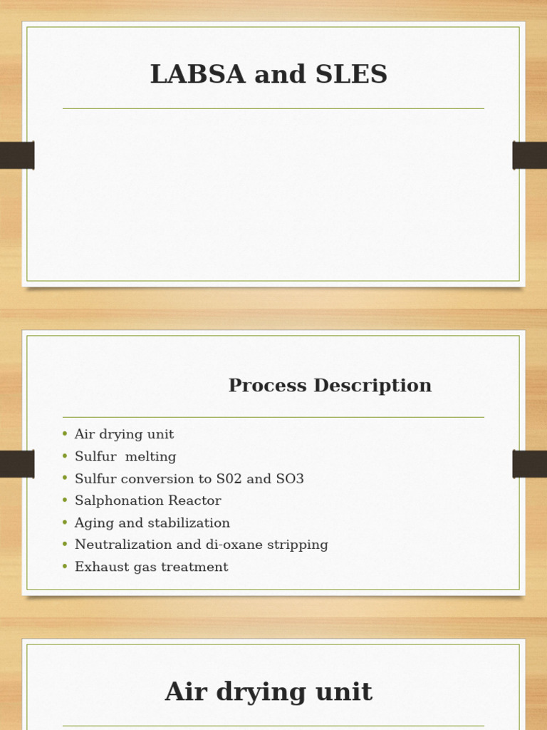 LABSA and SLES Production Process Overview | PDF | Chemical Elements ...