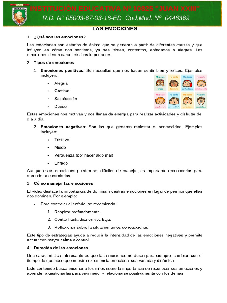 Manejo de Emociones para Niños | PDF | Las emociones | Salud mental