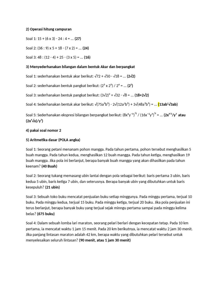 Lat Soal Coc Math | PDF