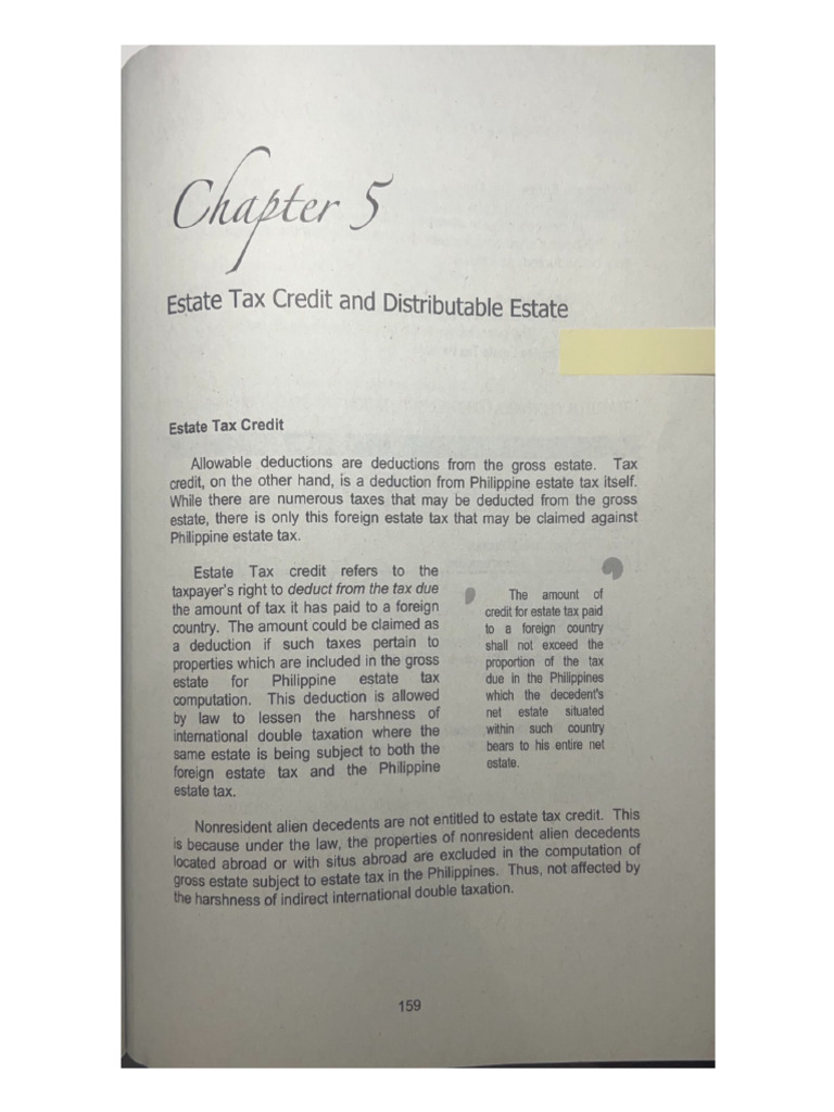 II.D.Estate Tax Credit and Distributable Estate | PDF