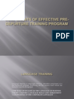 Pre-Departure Training Program