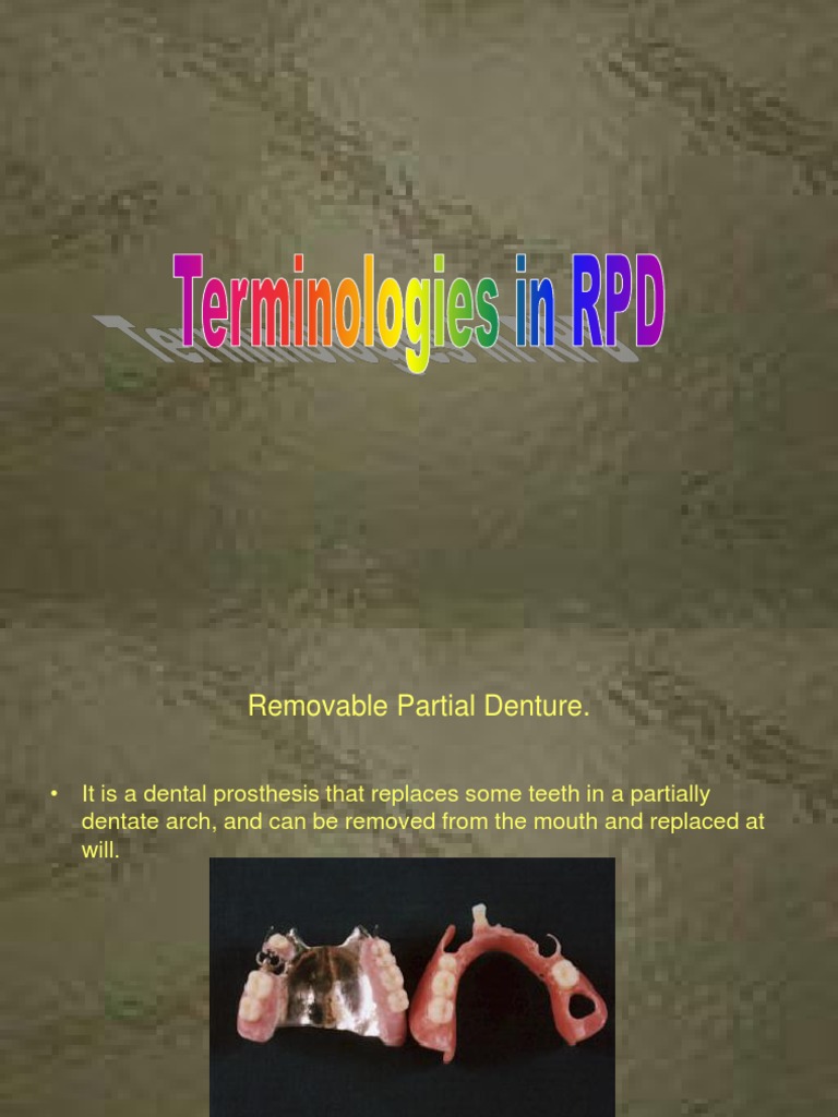 Terminology Rpd Dentures Dentistry Free 30day Trial Scribd