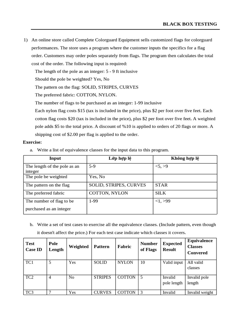 Exercise 3. Black Box Testing | PDF | Taxes | Insurance
