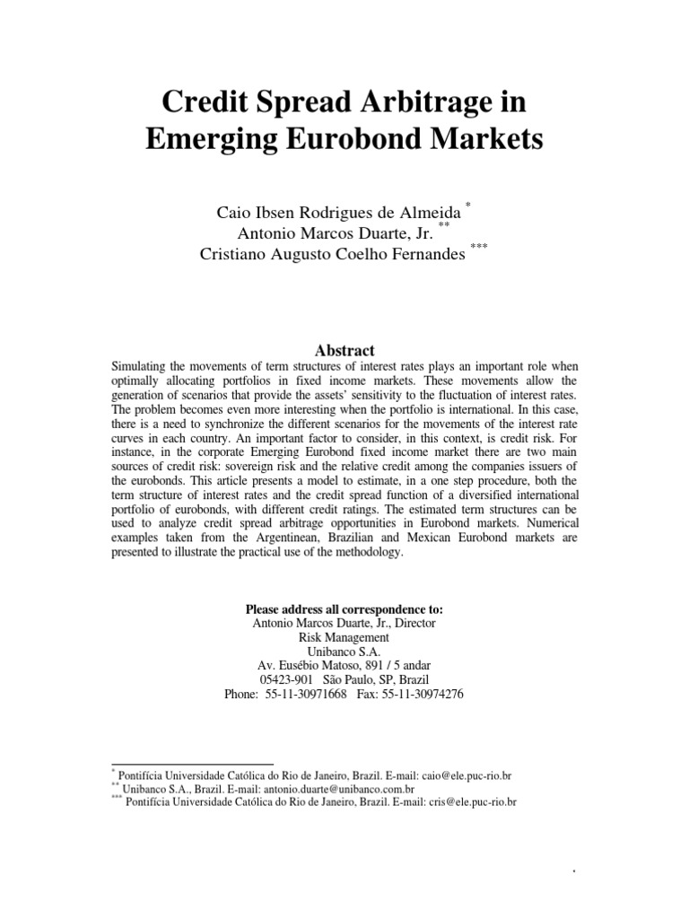 Credit Spread Arbitrage in Eurobonds | PDF | Yield Curve | Arbitrage