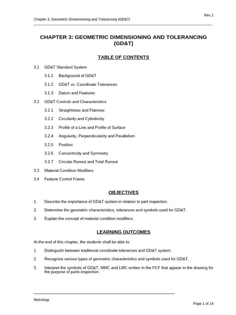 Handout Ch3 GDT | PDF | Engineering Tolerance | Classical Geometry