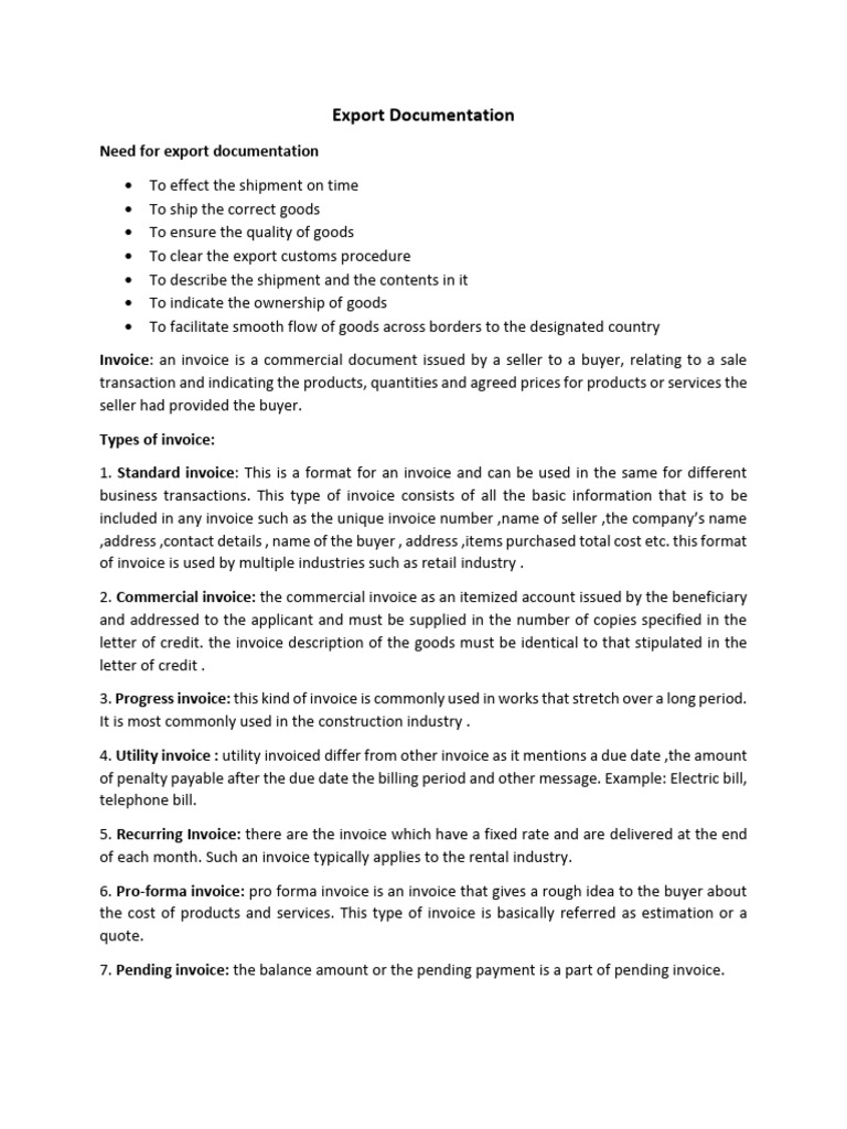 Documentation of Massive Export | PDF | Negotiable Instrument | Bill Of ...