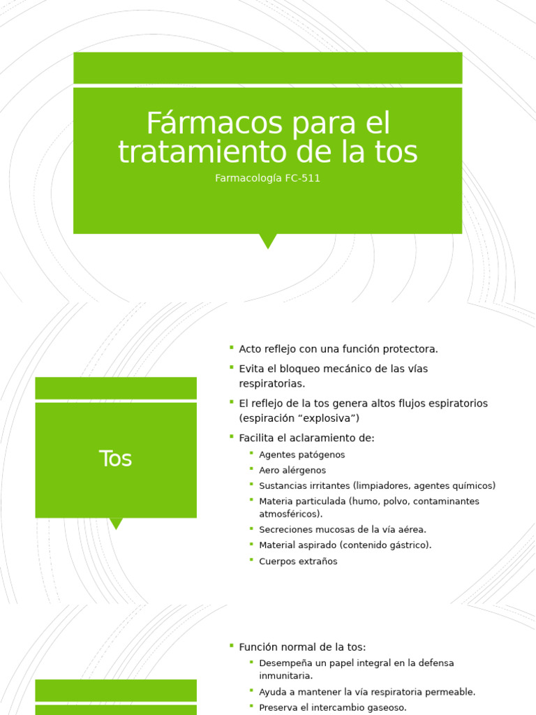 Fármacos para el Tratamiento de la Tos | PDF | Tos | Especialidades Medicas
