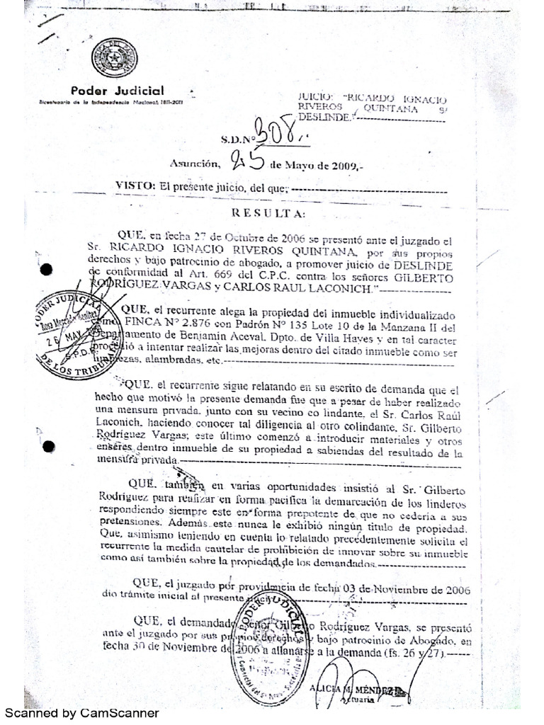Juicio de Deslinde en Benjamín Aceval | PDF | Justicia | Crimen y violencia