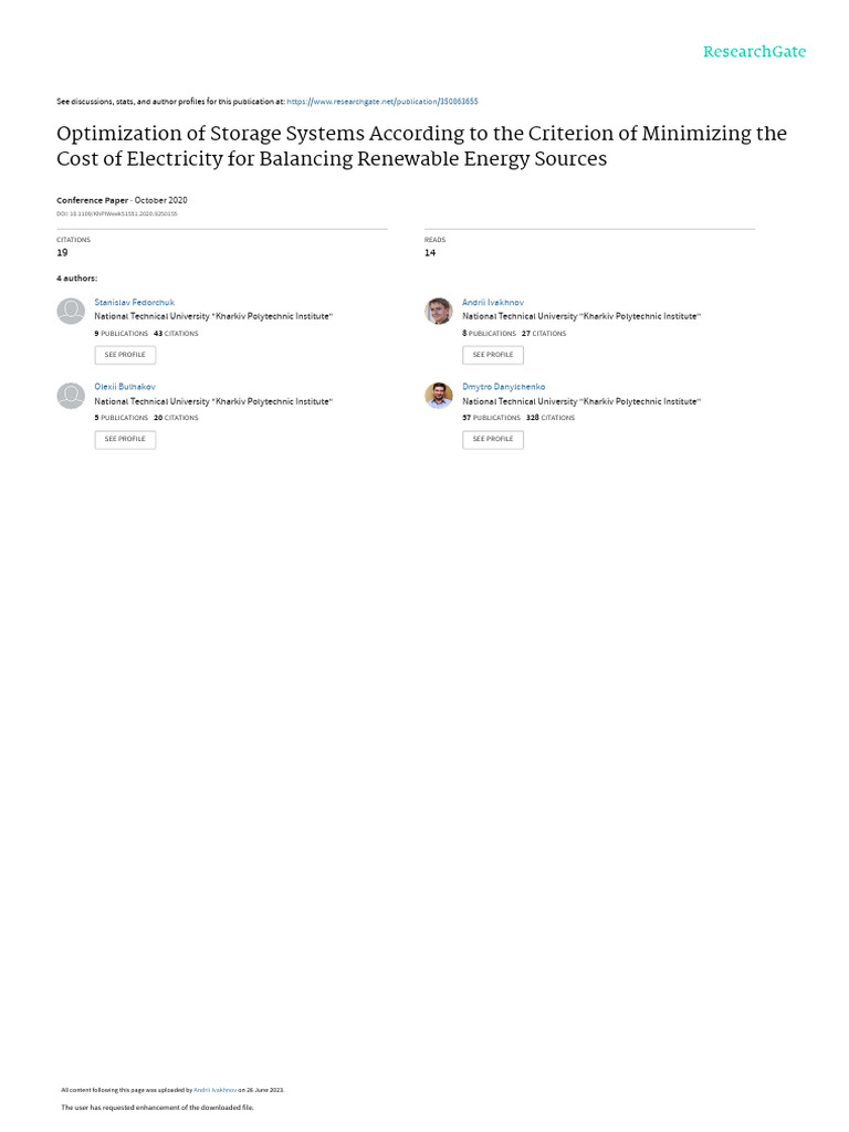 Optimize Storage for Renewable Energy | PDF | Electric Power ...