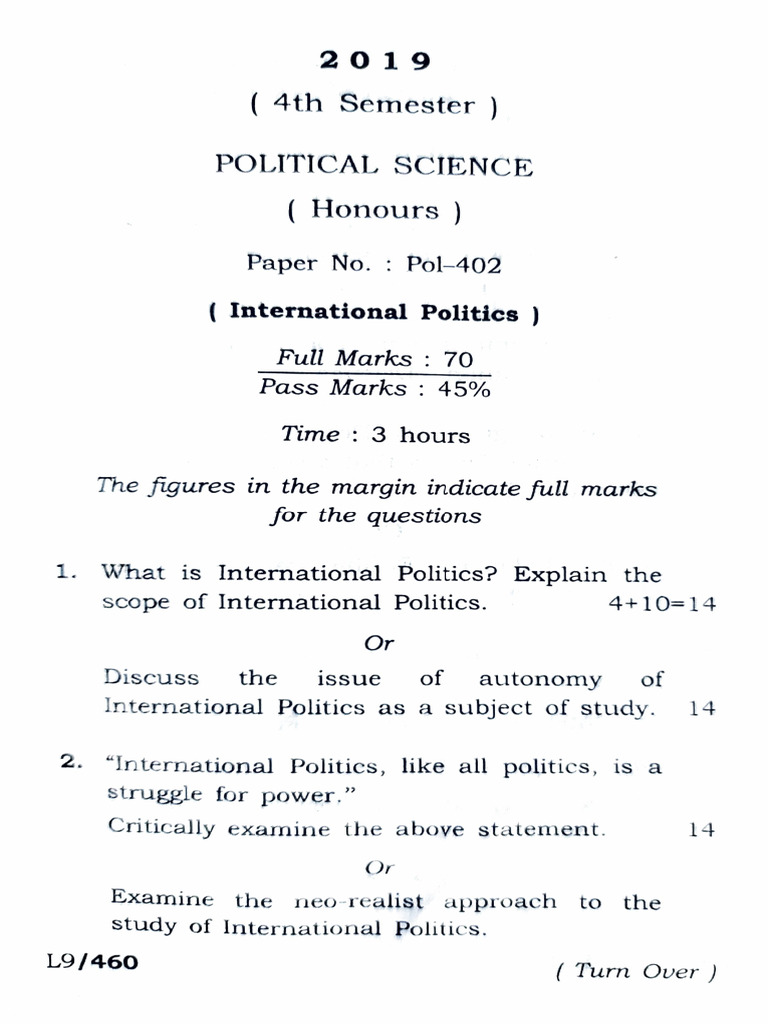 Pol 4th Sem 2019 | PDF | Governance | Legal Documents