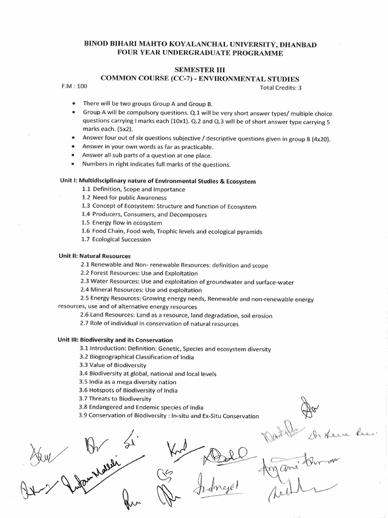 Environmental Studies - Common Courses | PDF