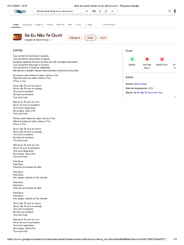 Letra da Música 