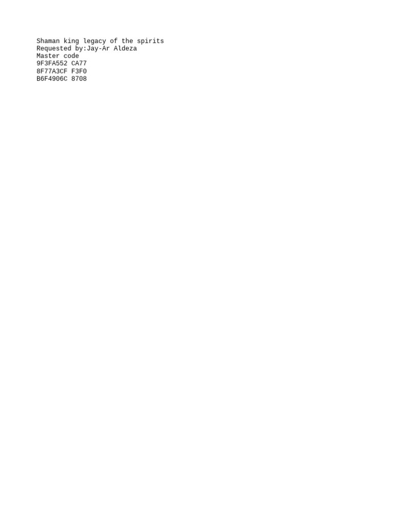Codes and Shaman6 | PDF