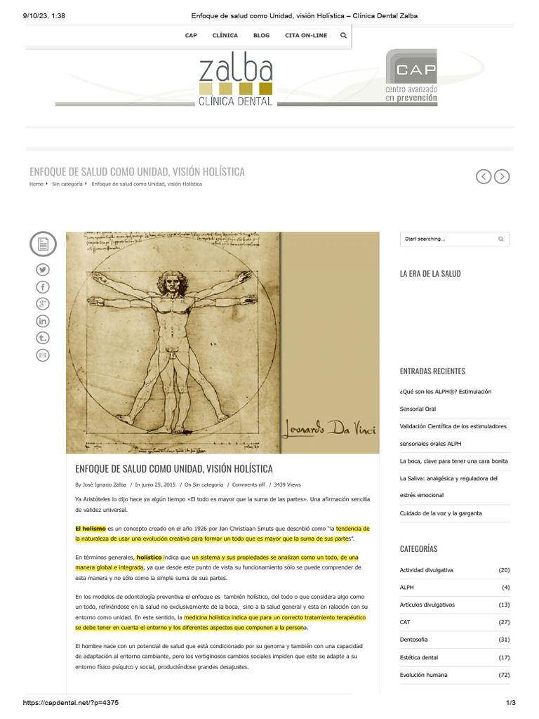 Enfoque de Salud Como Unidad, Visión Holística - Clínica Dental Zalba ...