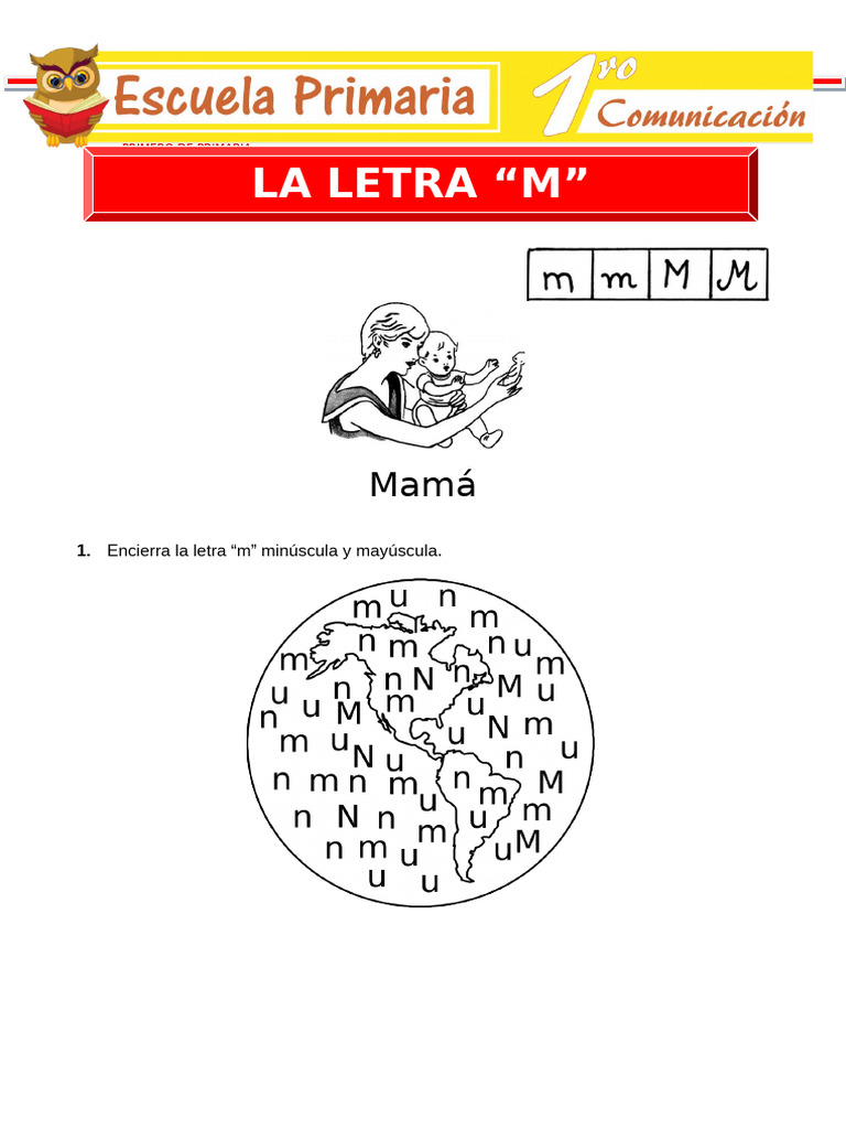 Actividades con la letra M para Primero | PDF