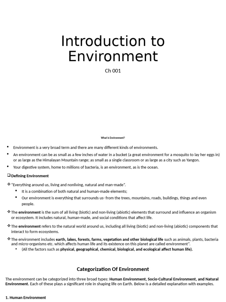 ch 001 Introduction to Environment | PDF | Environmental Science ...