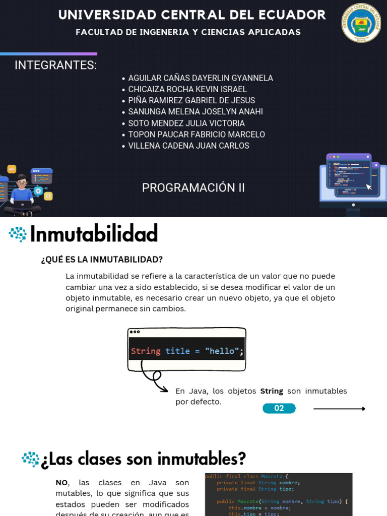 Tipos de datos inmutables | PDF | Java (lenguaje de programación ...