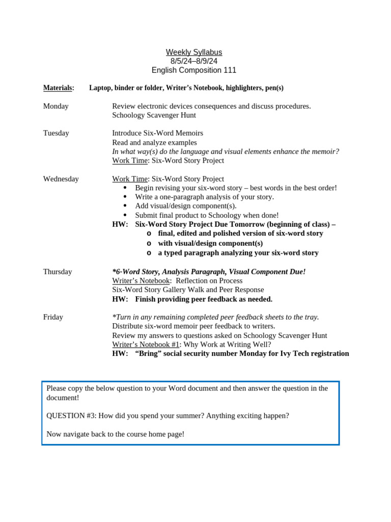Syllabus+English+111+8-5-24+to+8-9-24 | PDF